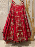 Crimson dupion embroidered lehenga (SL-03)
