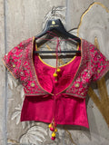 Fuchsia silk dupion embroidered blouse (SK-12/BLS)