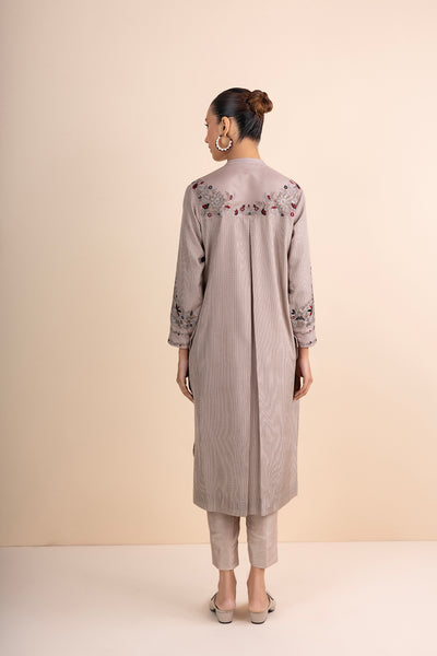 BEIGE EMBROIDERED KURTA SET (2 PCS)