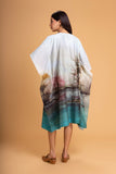 LIGHT BLUE CHANDERI PRINTED KAFTAAN (1 PC)