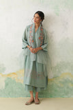 AQUA CHANDERI KASHMIRI EMB. KURTA SET (3 PCS)