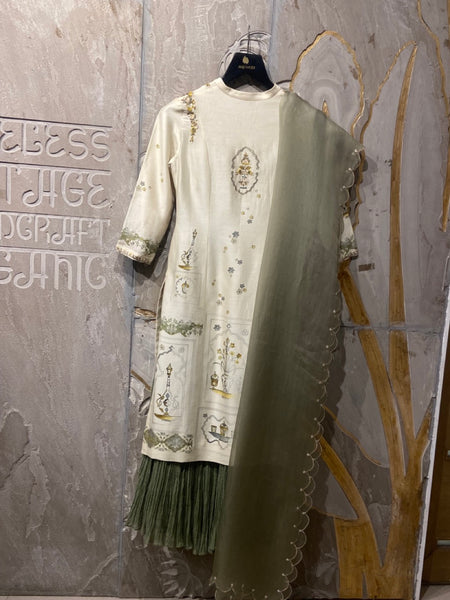 Marble chanderi embroidered kurta set (MK-10)