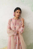 TOOSH & SOFT PINK DUPION PTD. WITH HAND KASHMIRI EMB. LEHENGA SET (4 PCS)