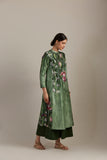 Emerald foresta printed silk chanderi tunic (SV-03/KUR)