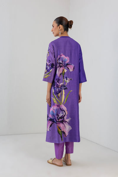 VIOLET FROST DUPION BIG FLORAL PRINTED TUNIC (1 PC)