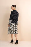 BLACK CHECK HANDWOVEN COTTON TRIPLE LAYERED SHORT JACKET (1 PC)