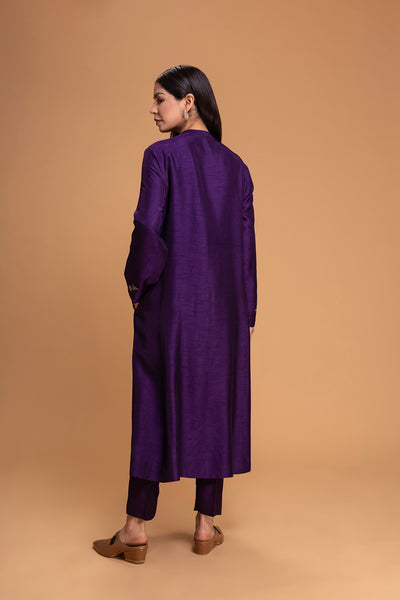 PURPLE DUPION EMB. KURTA (2 PCS)