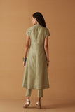 SAGE GREEN  SILK EMBROIDERED JACKET & SAGE GREEN DUPION PANTS (SE-06/JKT, SE-06A)