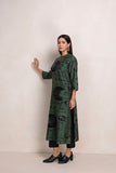 MILITARY GREEN SILK CHANDERI PRINTED TUNIC (1 PC)