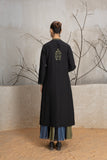 BLACK LINEN EMBROIDERED JACKET (1 PC)