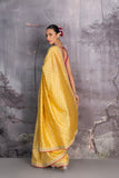 YELLOW GEORGETTE TUSSOR FOIL PRINTED SAREE SET (3 PCS)