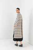 BEIGE & BLACK CHEQUERED WOOLEN JACKET (1 PC)