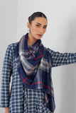 BLUE & GREY CHECK WOOLEN STOLE (1 PC)