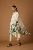 IVORY SILK ORGANZA FOREST PRINTED KAFTAN SET (SV-15) (2 PCS)