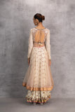 BLUSH NET PRINTED & EMBROIDERED ANARKALI SET (3 PCS)