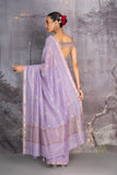 LILAC CHANDERI EMBROIDERED SAREE (1 PC)