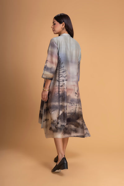 PASTEL PINKS CHANDERI PRINTED PANELED TUNIC (1 PC)