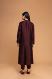 BROWN DUPION EMB. KURTA SET (2 PCS)