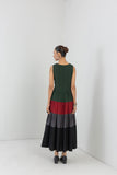 MULTICOLOR COLOR BLOCKED MELANGA TIERED DRESS (1 PC)