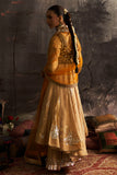 YELLOW SILK EMBROIDERED ANARKALI SET (4 PCS)