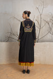 BLACK LINEN EMBROIDERED JACKET (1 PC)