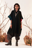 Black Woolen Kaftan With Multicoloured Border (Wln-05/kaf)