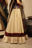 LIGHT GREY DUPION EMBROIDERED BORDERED WORK LEHENGA (MH-03/LEH)