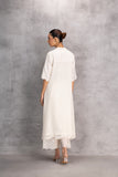 IVORY STRAIGHT EMBROIDERED SCALLOPED TUNIC  (1PC)