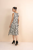 IVORY & BLACK HANDWOVEN COTTON PRINTED DRESS (1 PC)