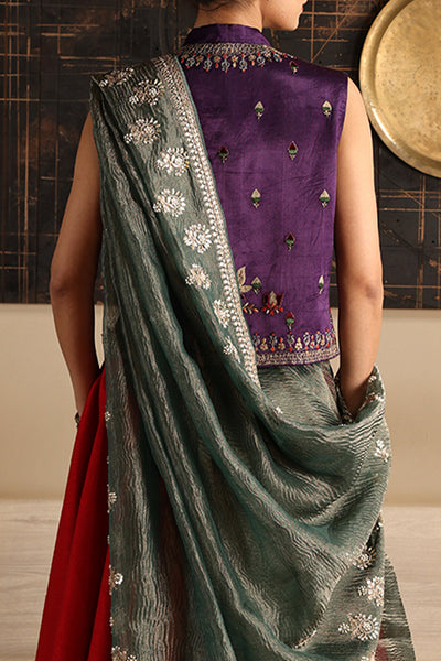 PURPLE DUSK MUSHROO EMBROIDERED KOTI (1 PC)