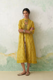 LIME GREEN CHANDERI EMB. KASHMIRA TUNIC & JACKET SET (2 PCS)