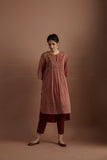 OLD ROSE PRINTED &EMBROIDERED TUNIC (VEG-09/TNC)