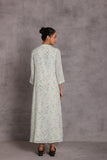 AQUA COTTON MARBLE PRINTED DRAPE DRESS (1 PC)