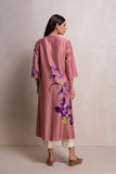 SALMON PINK SILK CHANDERI PRINTED TUNIC (1 PC)