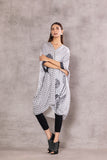 IVORY SILK BOTANICAL STRIPE PRINTED TUNIC (BW-06)