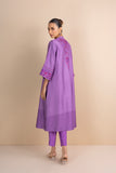 SHADES OF LILAC STRIPE PRINTED & EMBROIDERED KURTA SET (2 PCS)