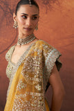 YELLOW & AQUA DUPION EMB. LEHENGA SET(KA-01B) (4 PCS)