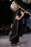 BLACK DRAPED EMBROIDERED SAREE SET (3 PCS)