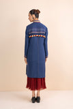 BLUE HANDLOOM COTTON LONG JACKET (1 PC)