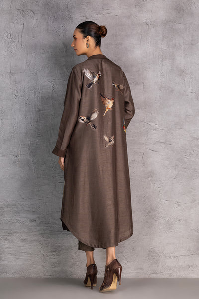 TOBACCO BROWN DUPION JACKET (1 PC)