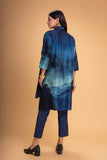 DARK BLUE CHANDERI PRINTED SHIRT (1 PC)