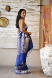 BLUE GAJI BUTI SILK SAREE (CHHAVI-28)