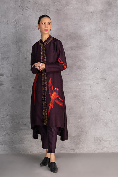 CHOCOLATE BROWN DUPION JACKET (1 PC)