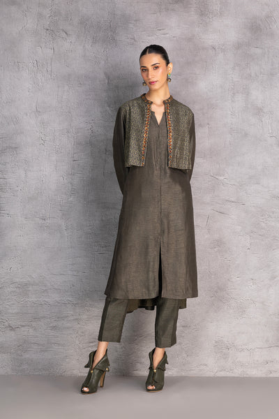 FOREST GREEN DUPION JACKET (1 PC)