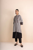 BEIGE & BLACK PRINTED & EMBROIDERED KURTA SET (2 PCS)