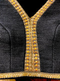 Ebony dupion embroidered blouse (SH-14/BLS)