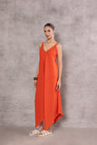 ORANGE COTTON LINEN DRESS (BFW-01D/DRS)