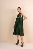 MILITARY GREEN COTTON CRINKLED DRESS (1 PC)