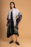BLACK & WHITE CHANDERI PRINTED KAFTAAN (1 PC)