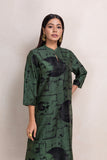 MILITARY GREEN SILK CHANDERI PRINTED TUNIC (1 PC)